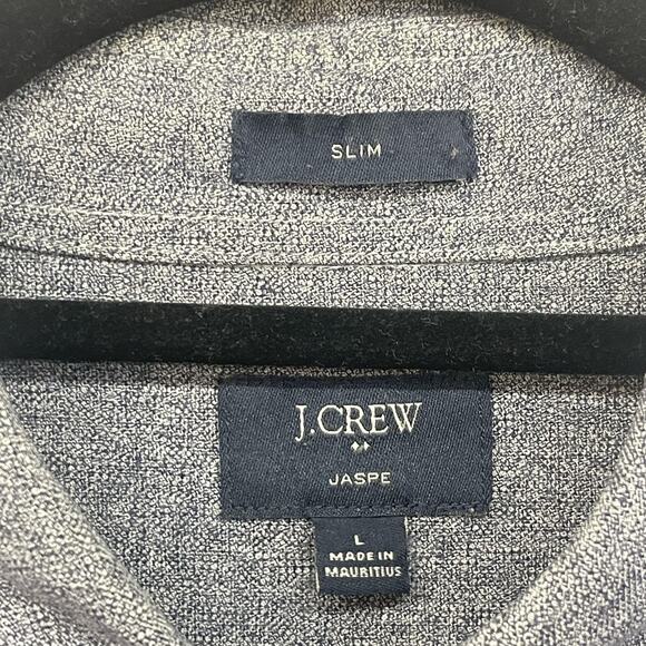 J Crew Jaspe Shirt Mens Large Gray Slim Fit Long Sleeve Button Front Pocket - Picture 3 of 11